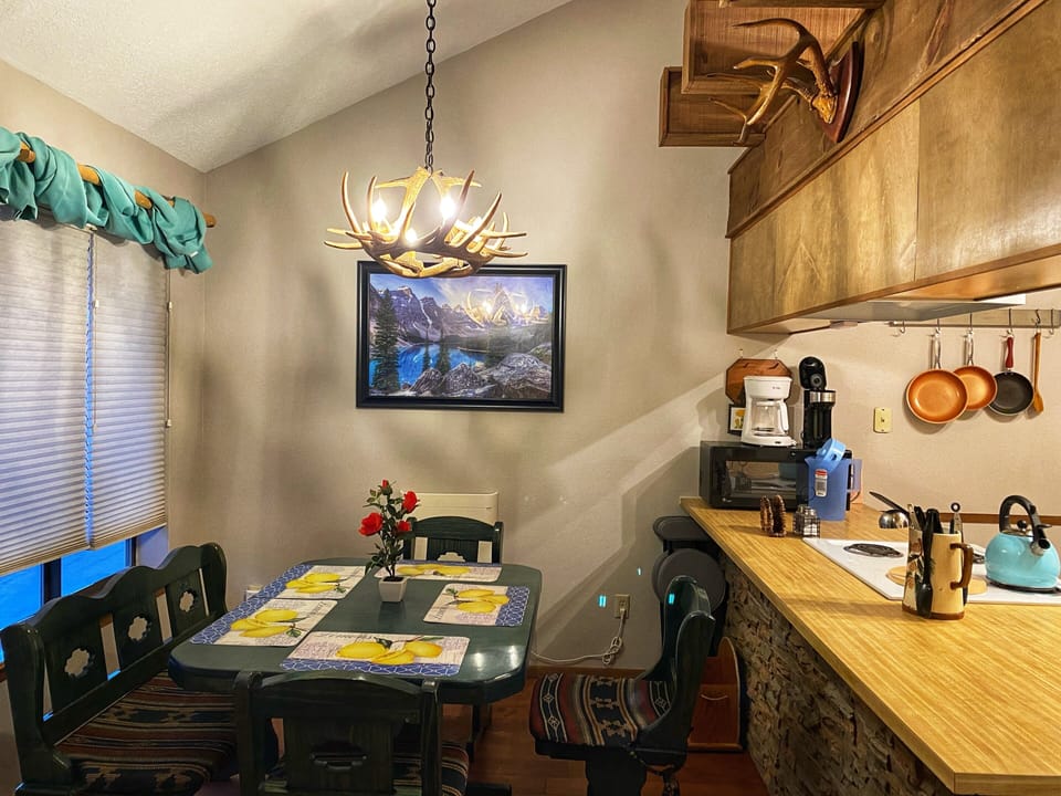 A spacious dining room.