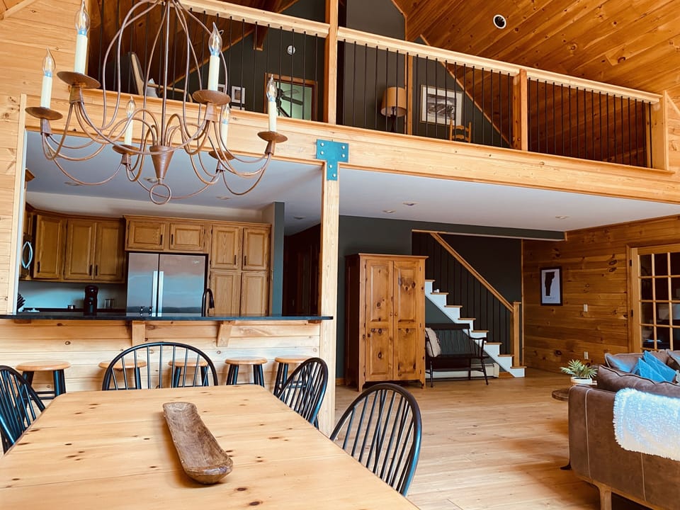 Main level, kitchen and loft.