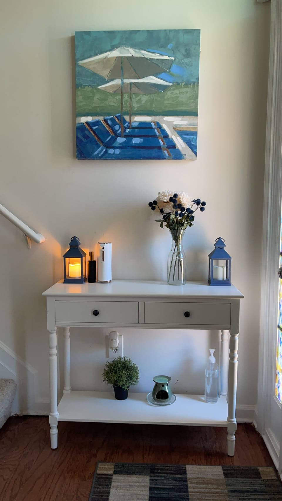 Entrance/exit hand sanitizing station