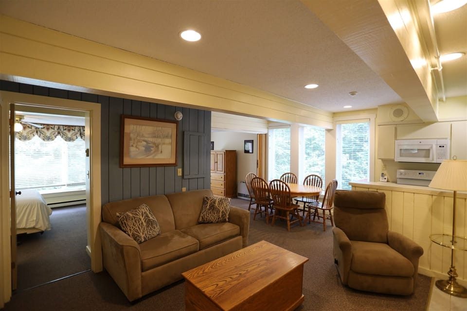 Main Living Room with Gas Fireplace in Condo at Waterville Valley