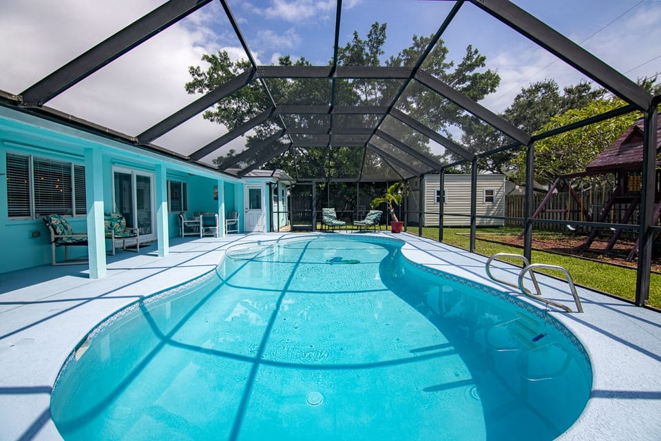 OVERSIZED pool.  Salt water, Solar heated 