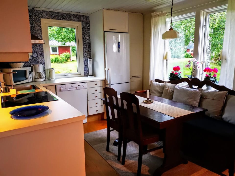 Dining area. The new kitchen and dinnerplace