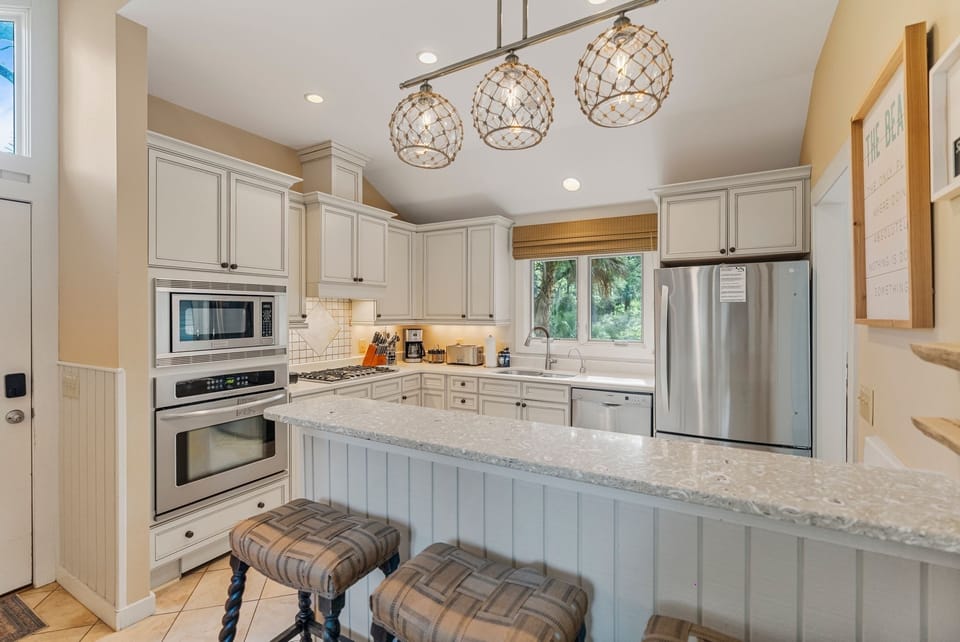 Lagoon-facing kitchen provides glimpses of wildlife for he who does the dishes…