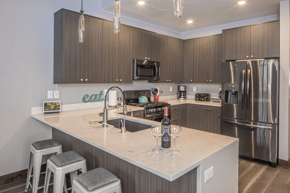 Kitchen with gas range
