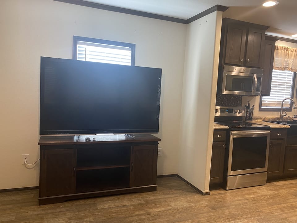 60" smart TV in the living room
