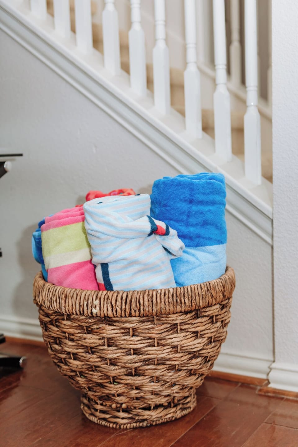 Towels provided in Livingroom for use at on-site hot tub