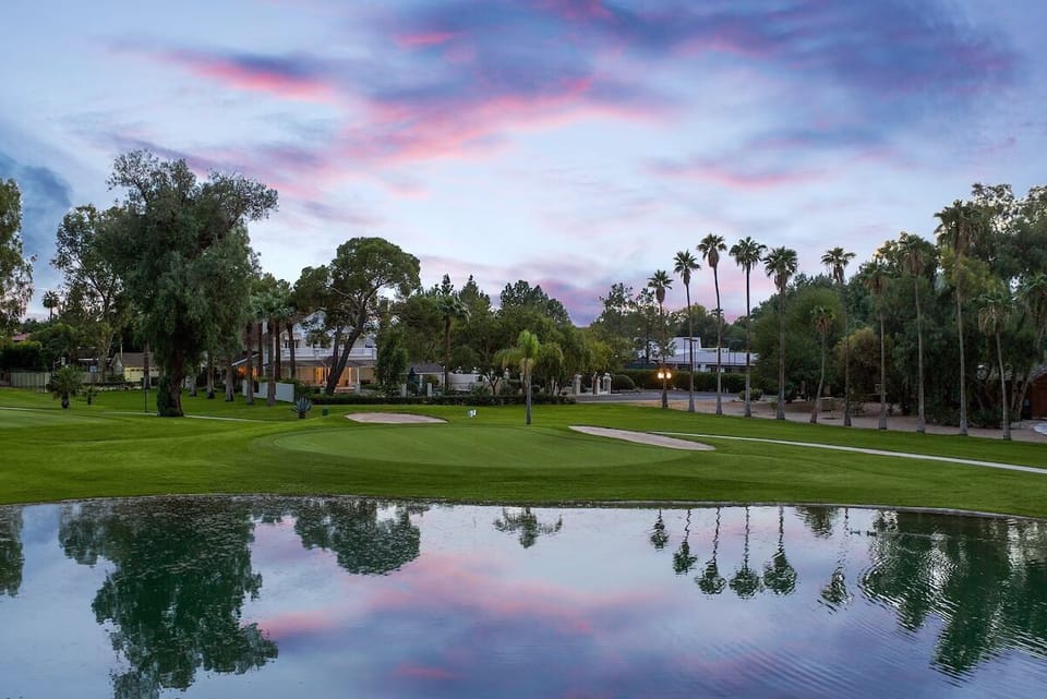 Soak in sunset reflections and peaceful greens just minutes away.