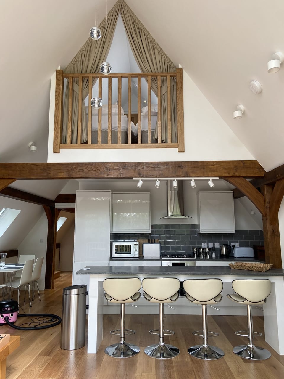 Kitchen and gallery bedroom