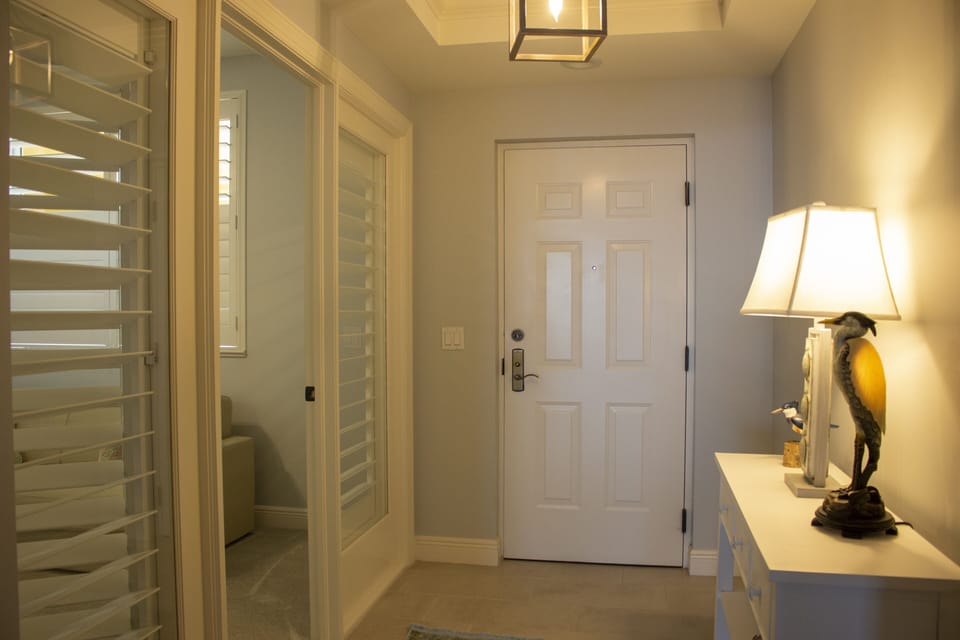 Entry Way with Nightlight and Privacy Plantation Shutters for the 3RD Bedroom. 
