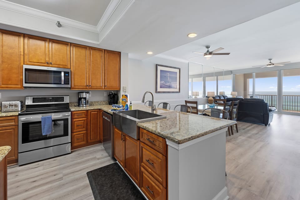Spacious Kitchen with Gulf View