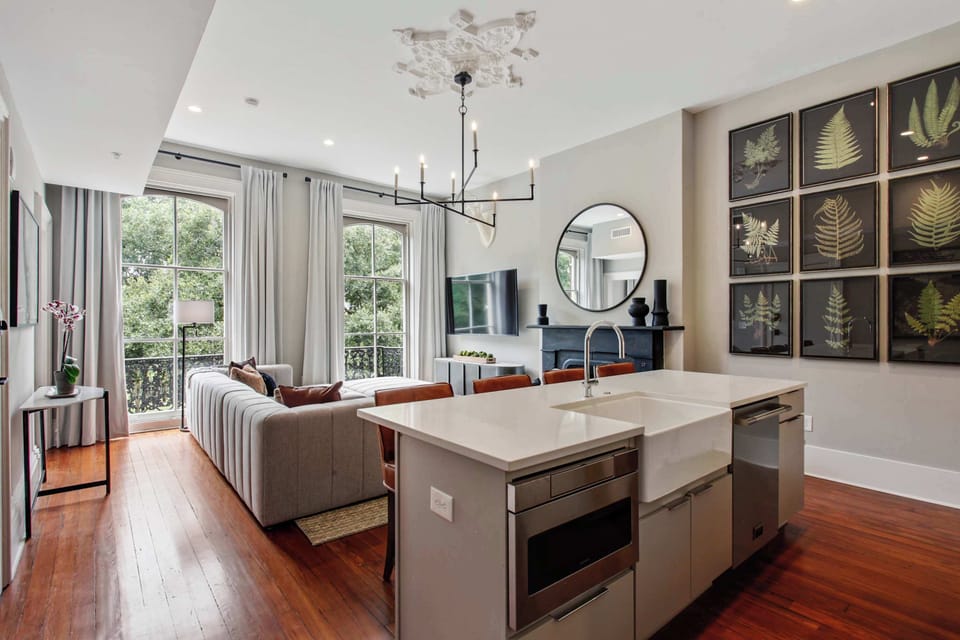 Kitchen 1 | Kitchen Island Open to Living Area | Unit 3 — Third Floor of Building — Unit on One Level