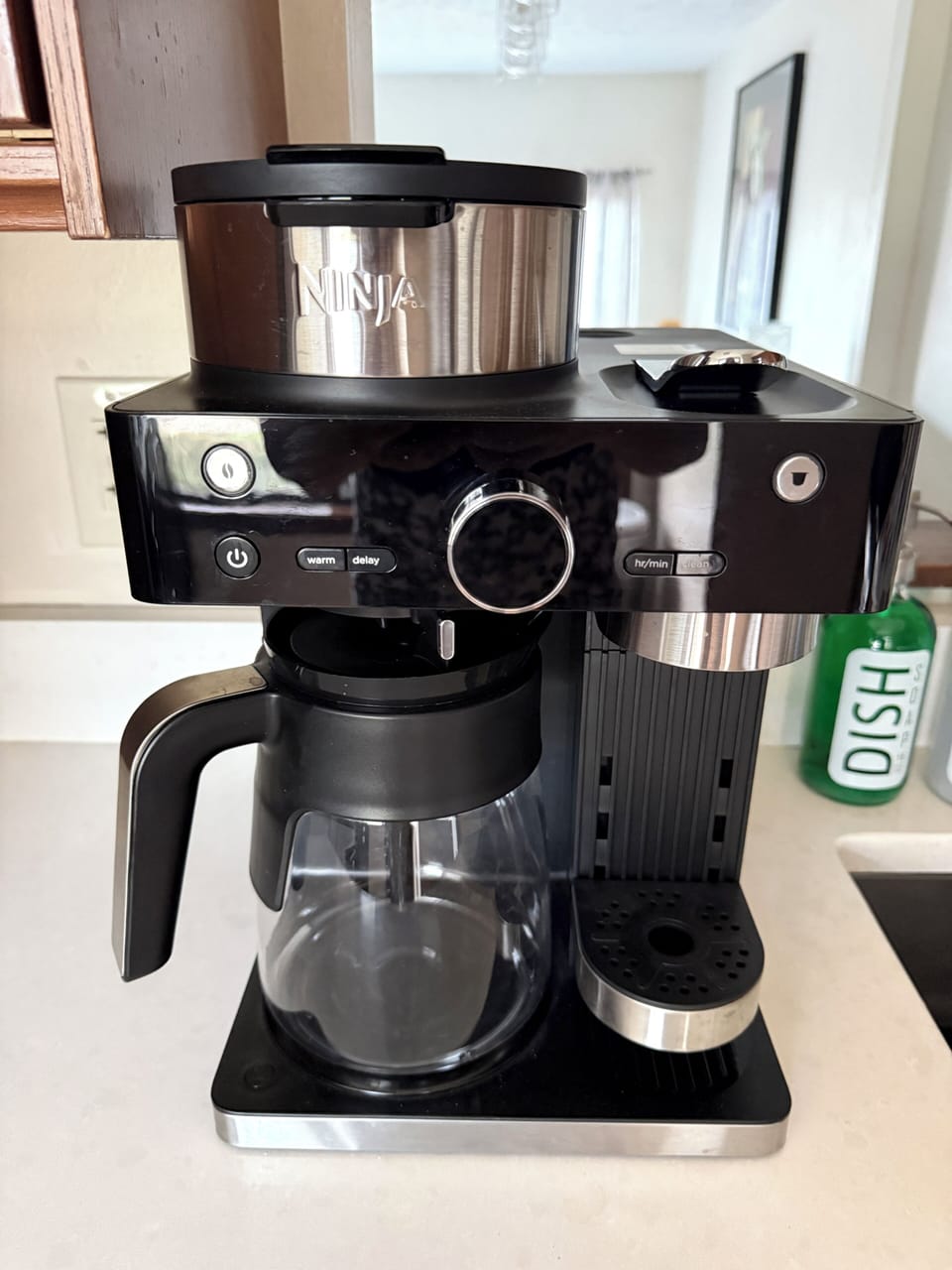 The Ninja coffee machine includes a frother for crafting your favorite drinks.