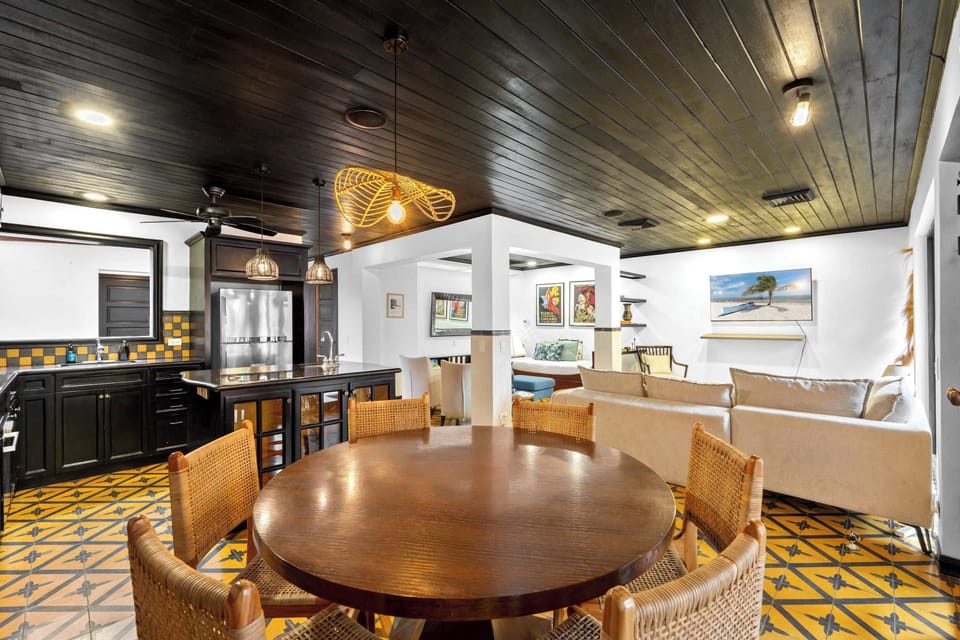 Inviting dining area beside the kitchen and breakfast bar.