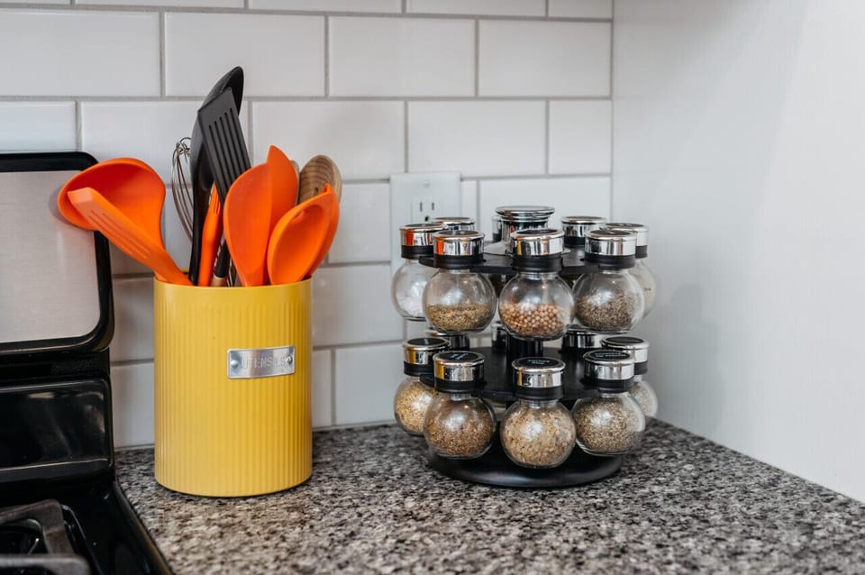 Cooking made easy with stocked spices and utensils! 🍳🌟