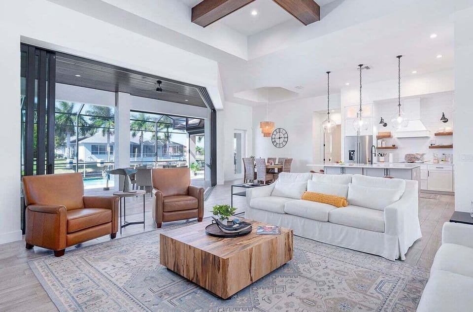 Living Room & Open Kitchen with Large Island
