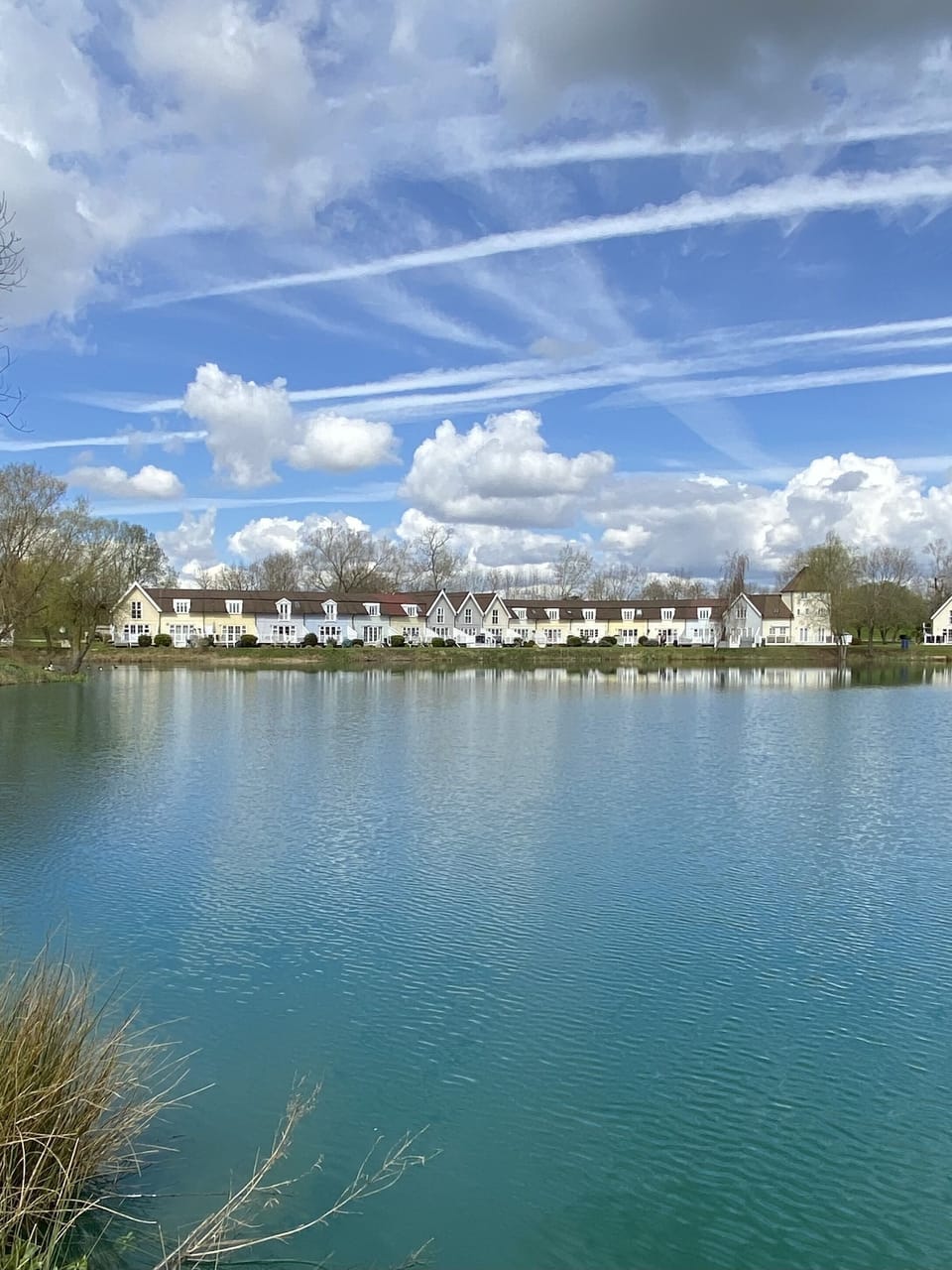 View of house across the lake
