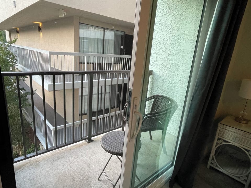 Sliding glass door to the balcony