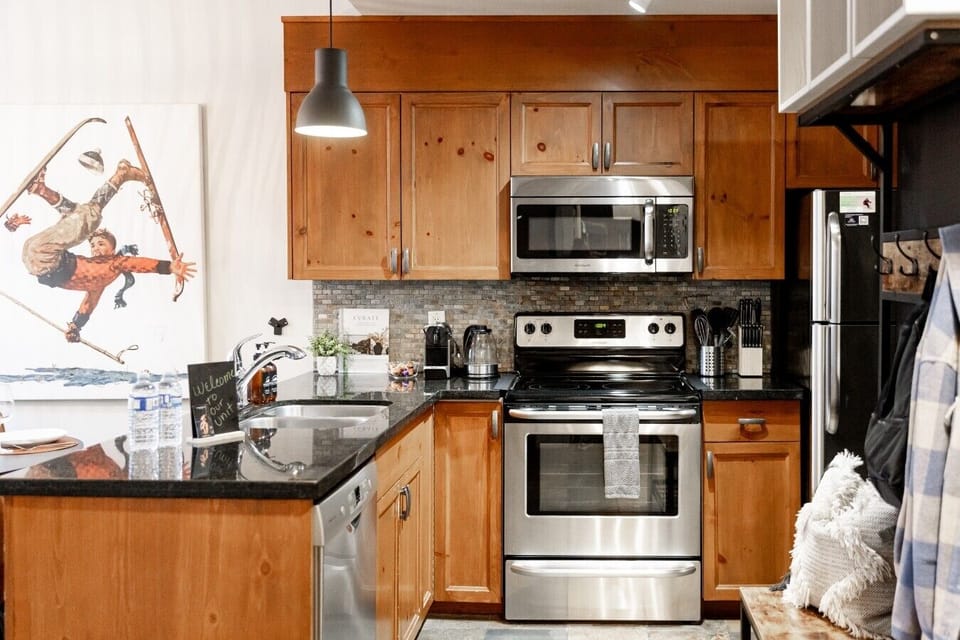 `The room was quiet and clean. The location was fabulous for biking at Whistler! And breakfast was right across the walkway every morning. I’ll be back!`- Sarah