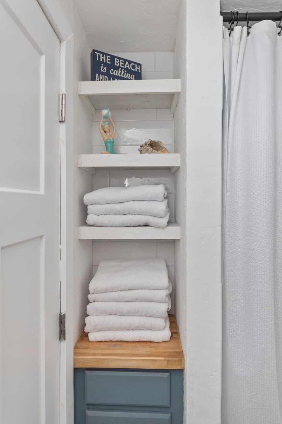 Linen area in hall bathroom