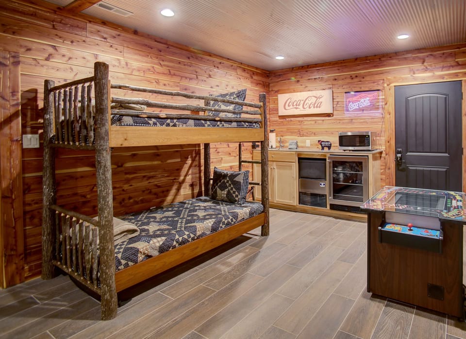 Twin Bunk Bed set, located on the lower floor.  PERFECT for kids! 