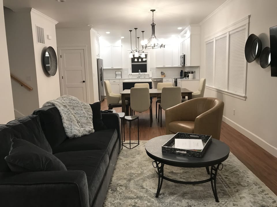 living room and kitchen
