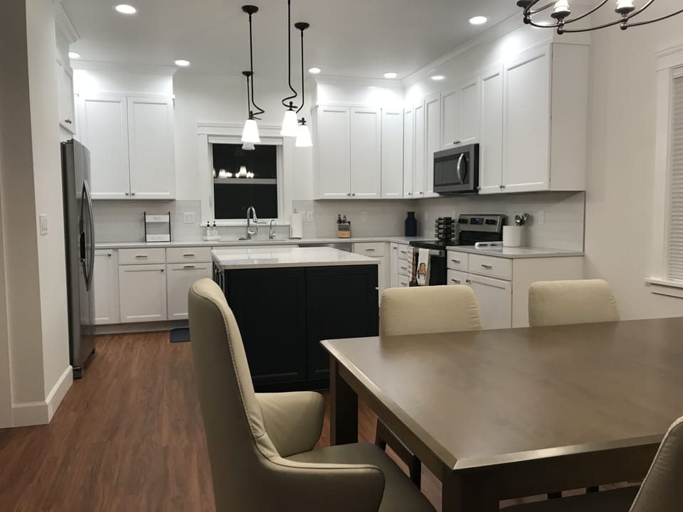 Dining room-tale extends to seat 9