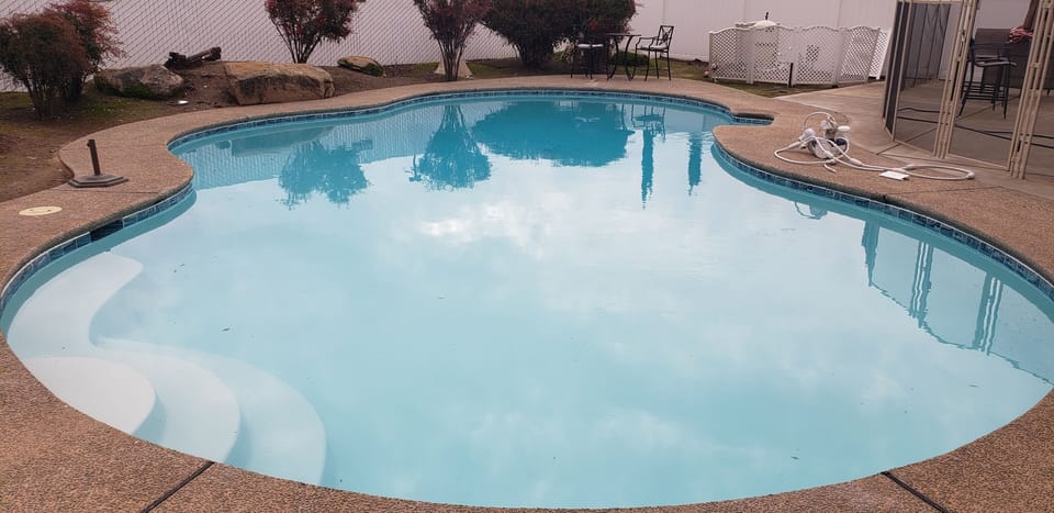 resurfaced pool and tiles