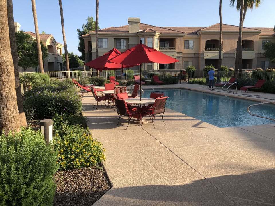 Pool right behind our patio