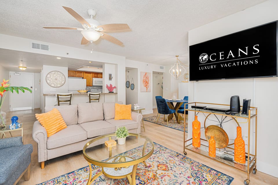 Cozy furniture and a Smart TV