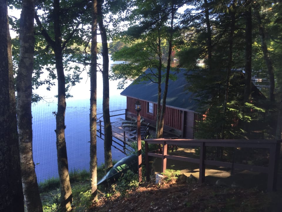 View from main cabin to boat house