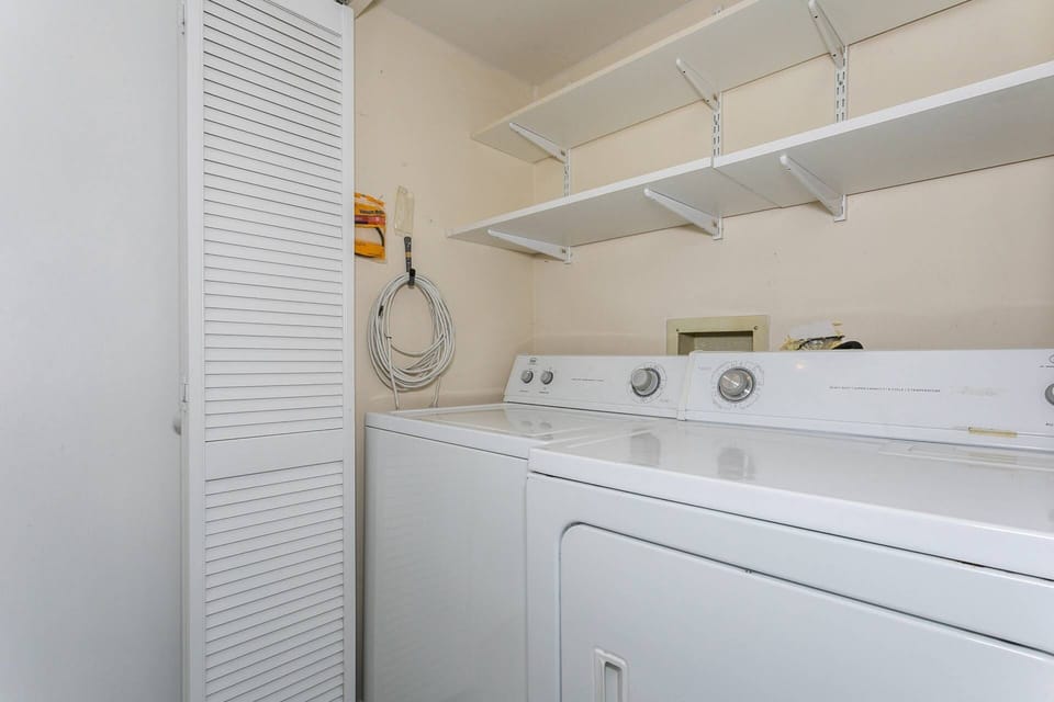 Full size washer and dryer in the unit
