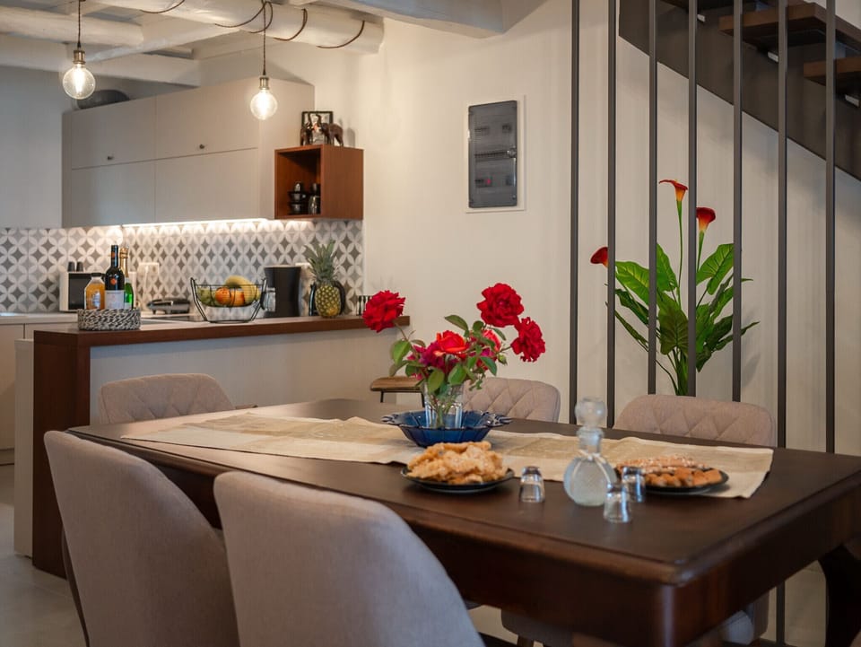 Dining area of Incredible view,Stone build,Infinity pool,Maroulas,Rethymno,Crete