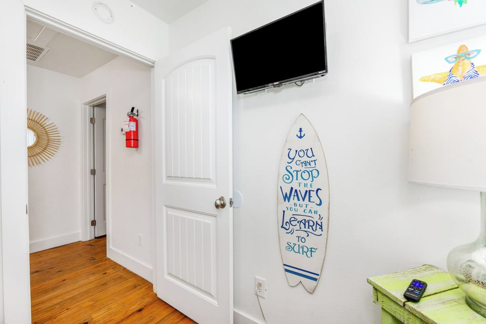 The bunk room is next to the primary bedroom