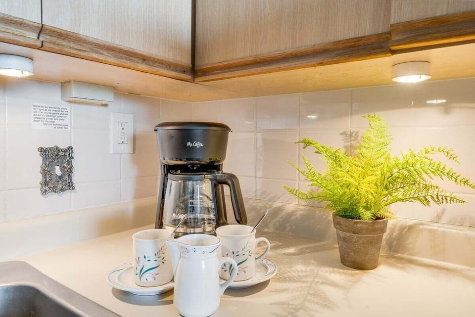 A cozy kitchen corner with coffee ready to brew.