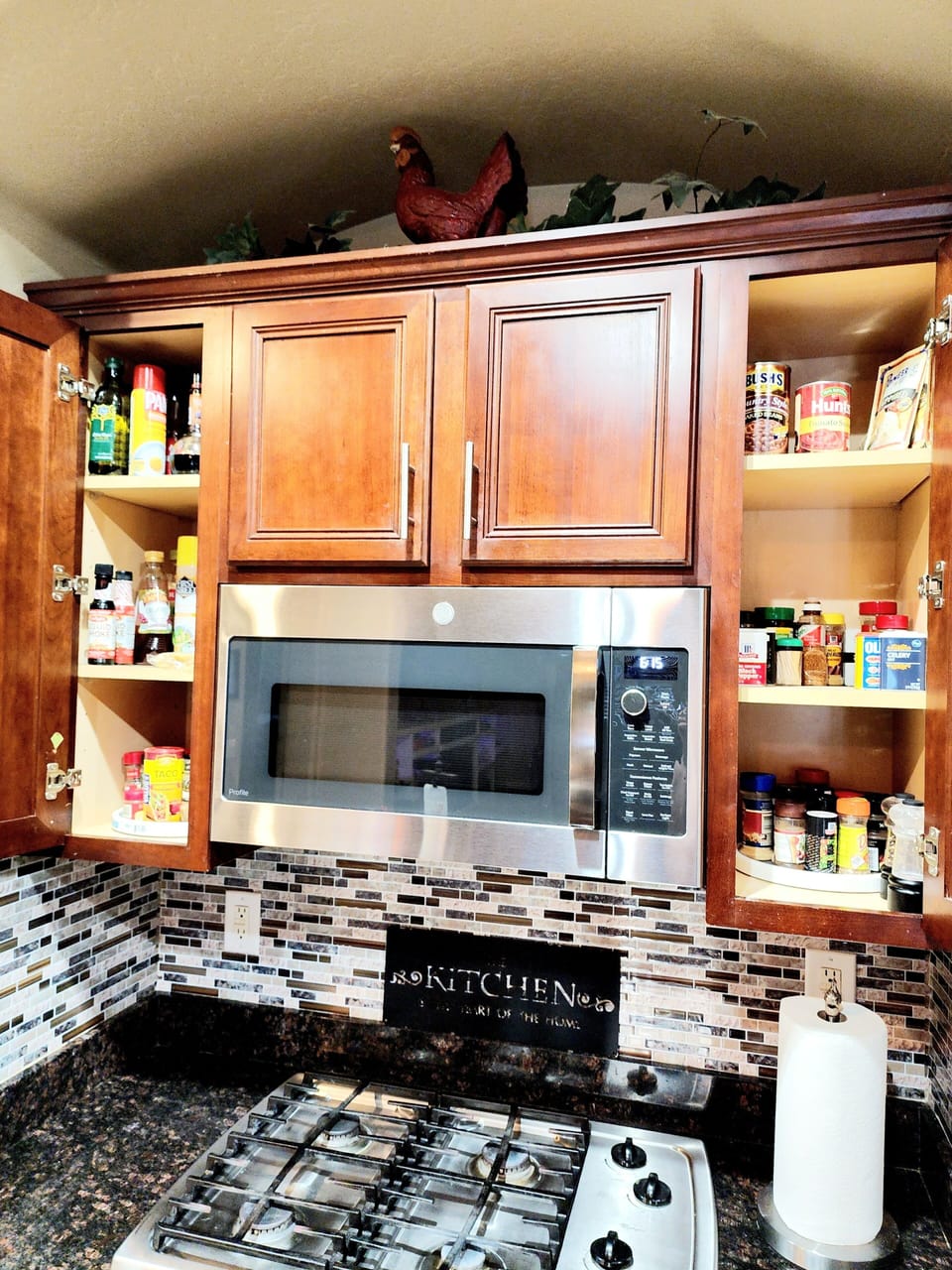 Fully stocked spice cuboards