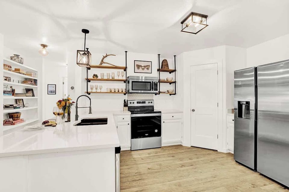 Stainless steel appliances.