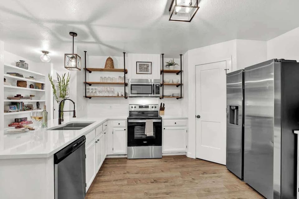 Stainless steel appliances.