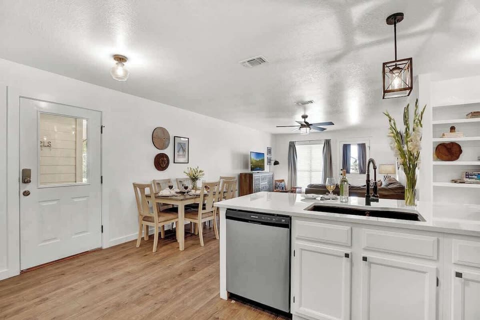 A dishwasher is provided for your convenience. 
