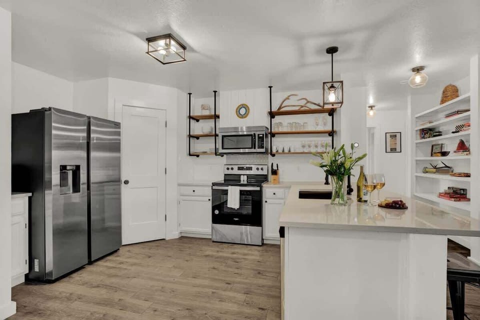 Stainless steel appliances.
