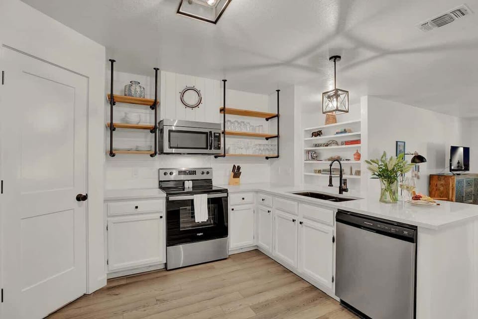 Stainless steel appliances.