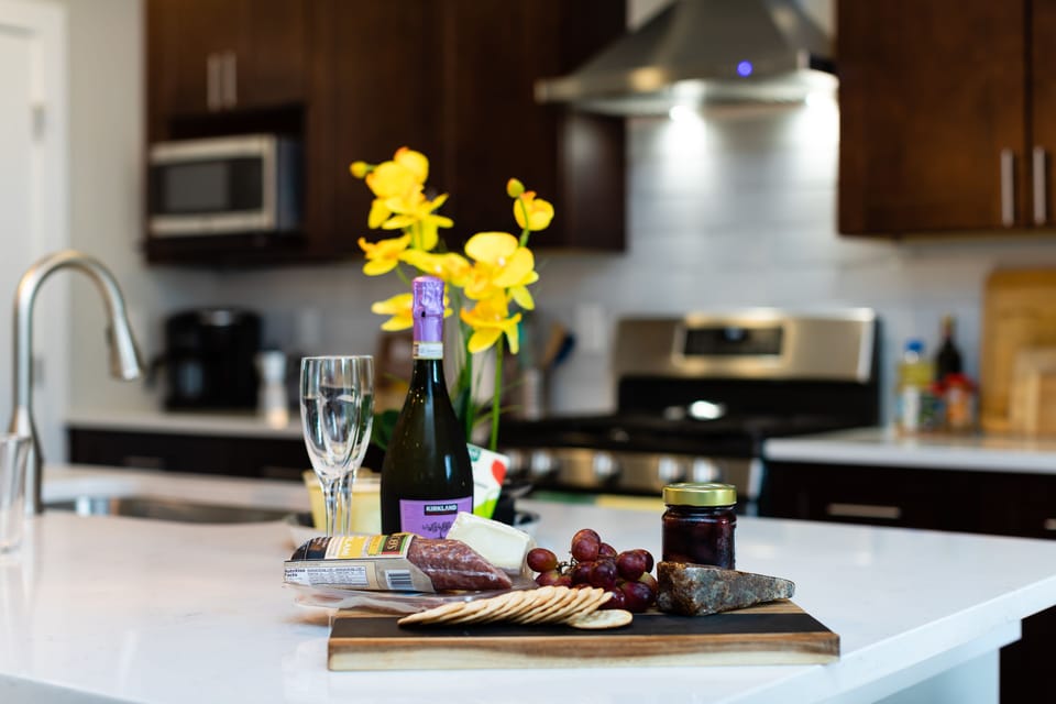 Enjoy a bottle of the complimentary champagne