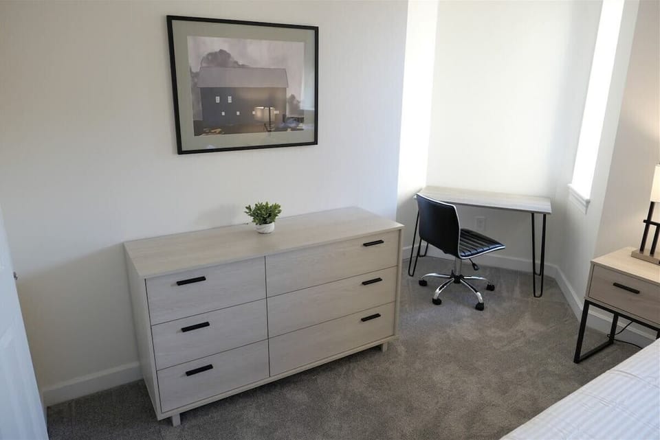Laptop friendly workspace is ideal for those traveling on business 