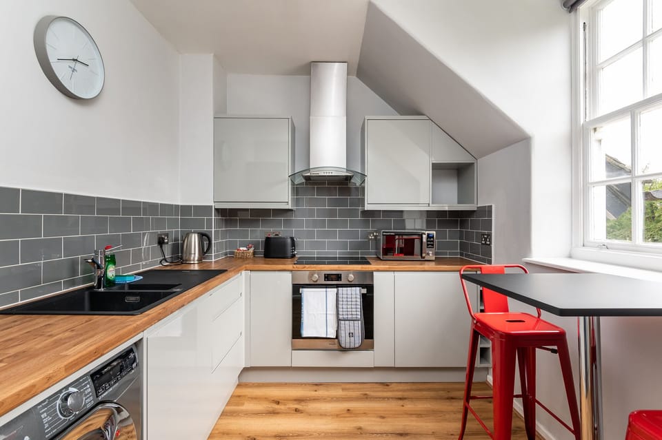 Well stocked kitchen. 
