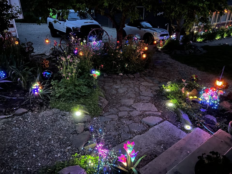 solar lights in spring and summer