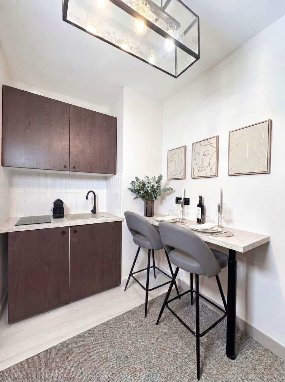 Dining table overlooking the kitchenette.