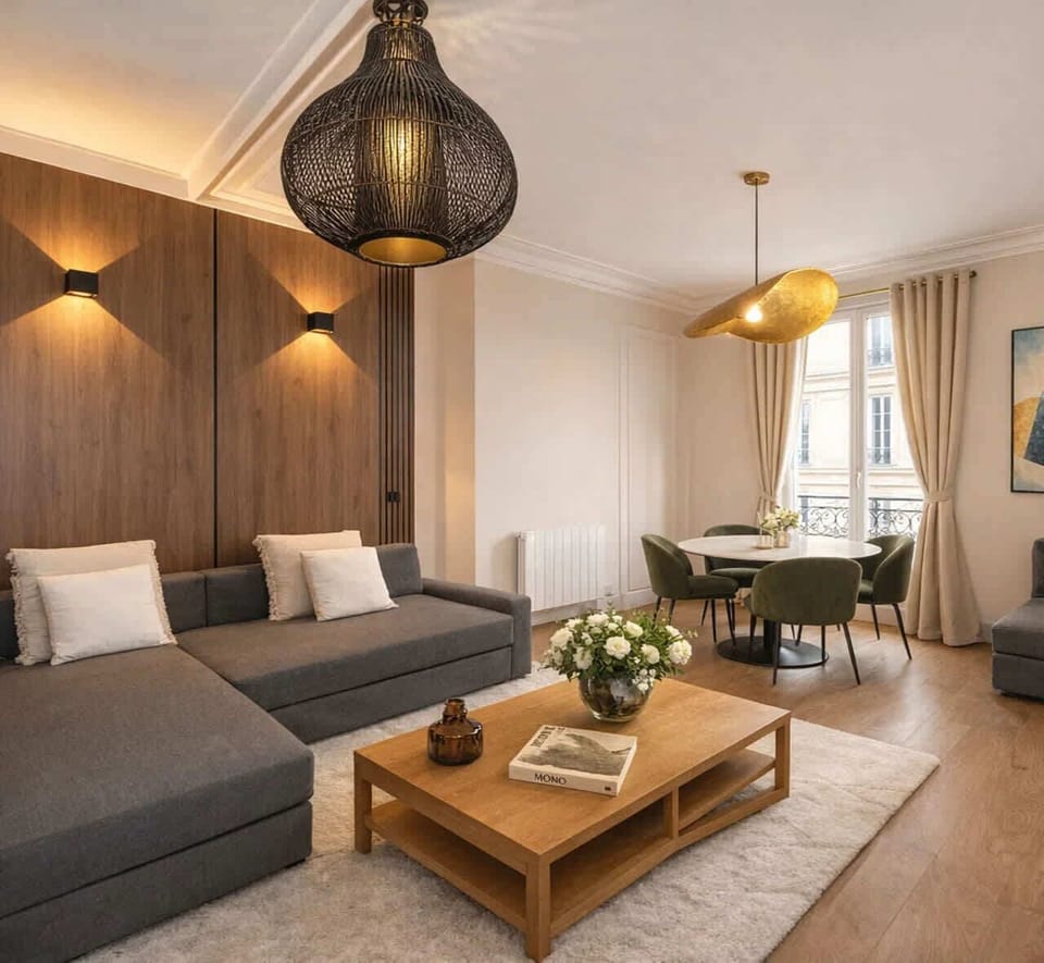 Relax in the comfortable living room with a stylish sofa