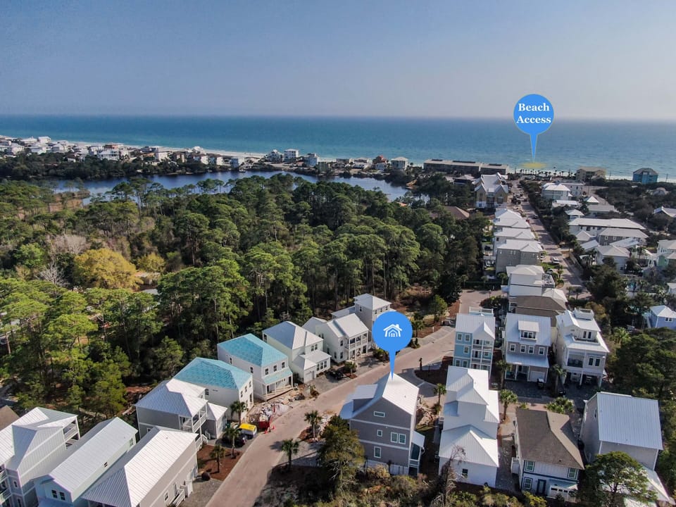 Location of the house and Dune Allen beach access - a short walk