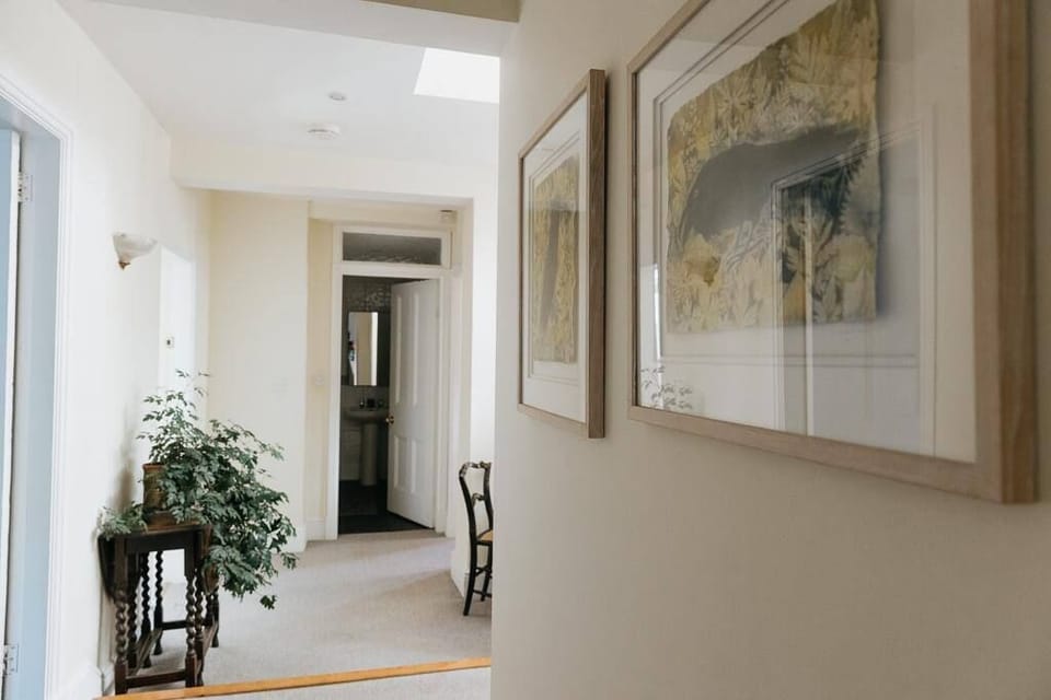 Hallway with artwork