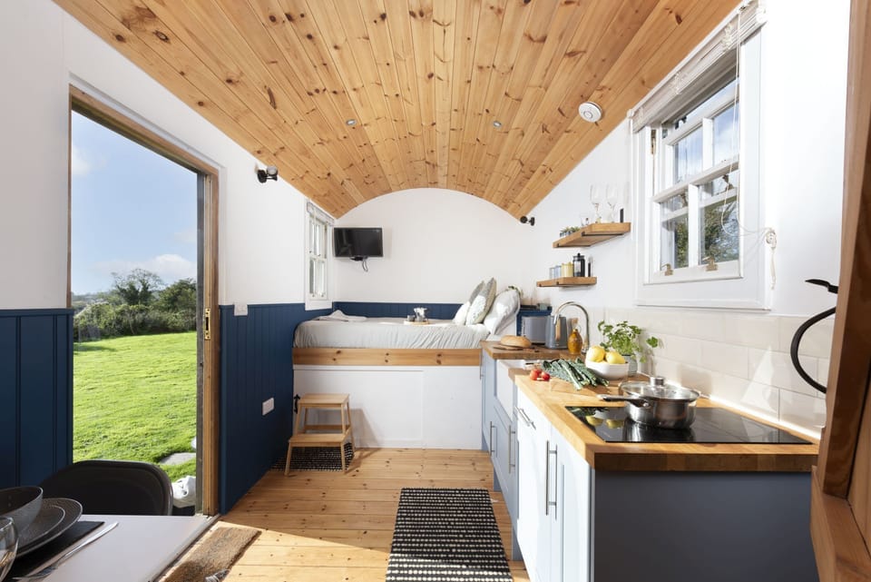 Inside Nori's Nest, Shepherds Hut, Croft Hooper