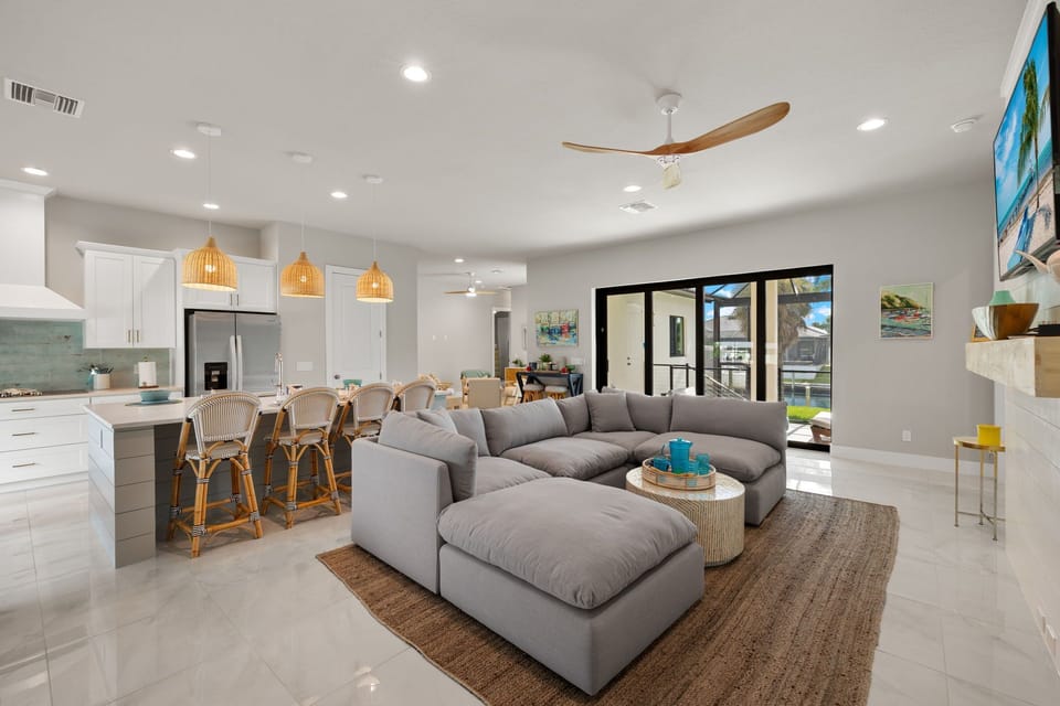 The open-concept floor plan means everyone can be together!